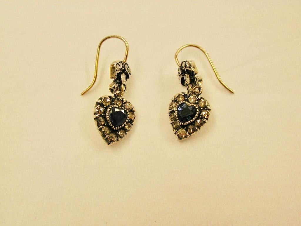 heart shaped sapphire earrings