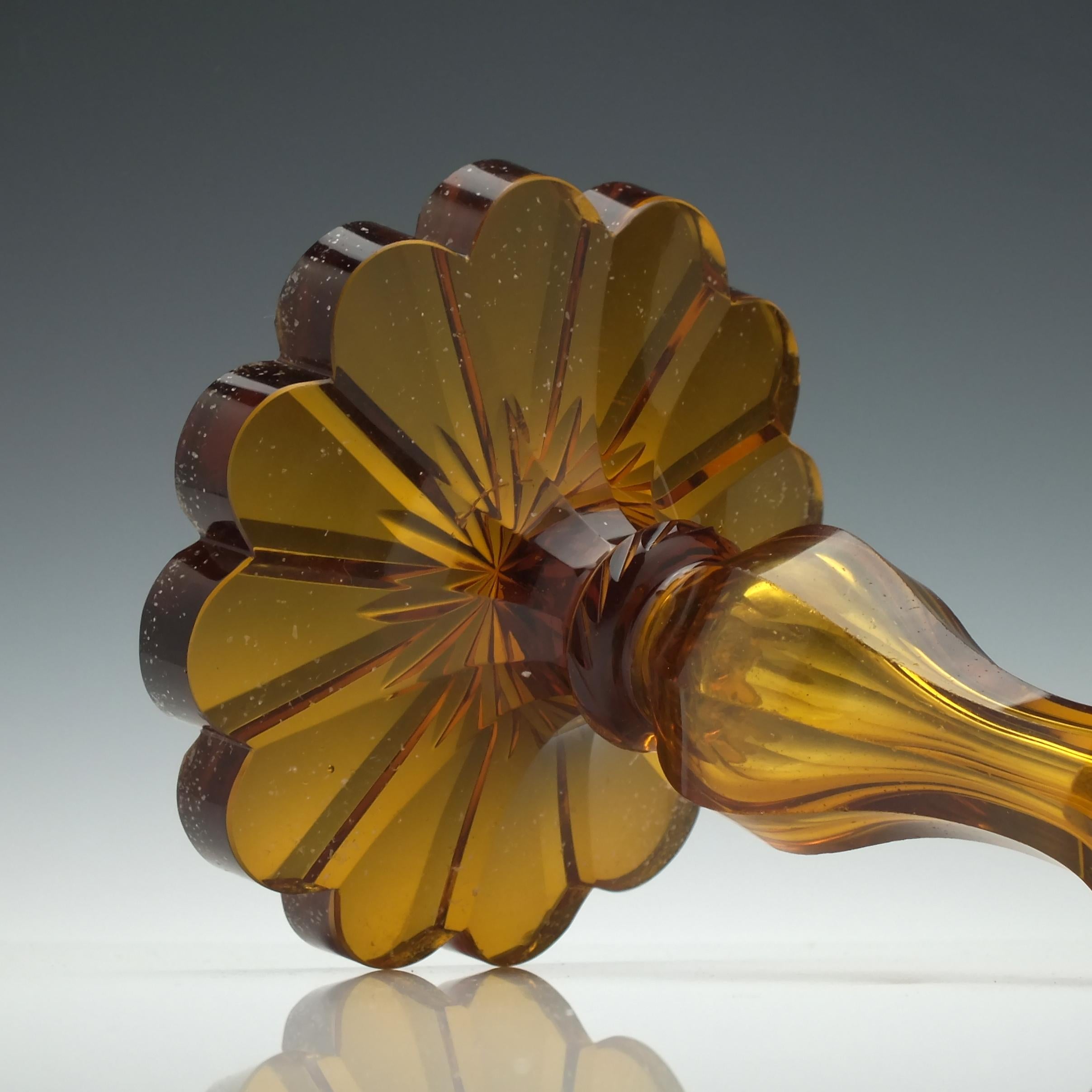 Pair of Victorian Amber Glass Lustres, circa 1850 4