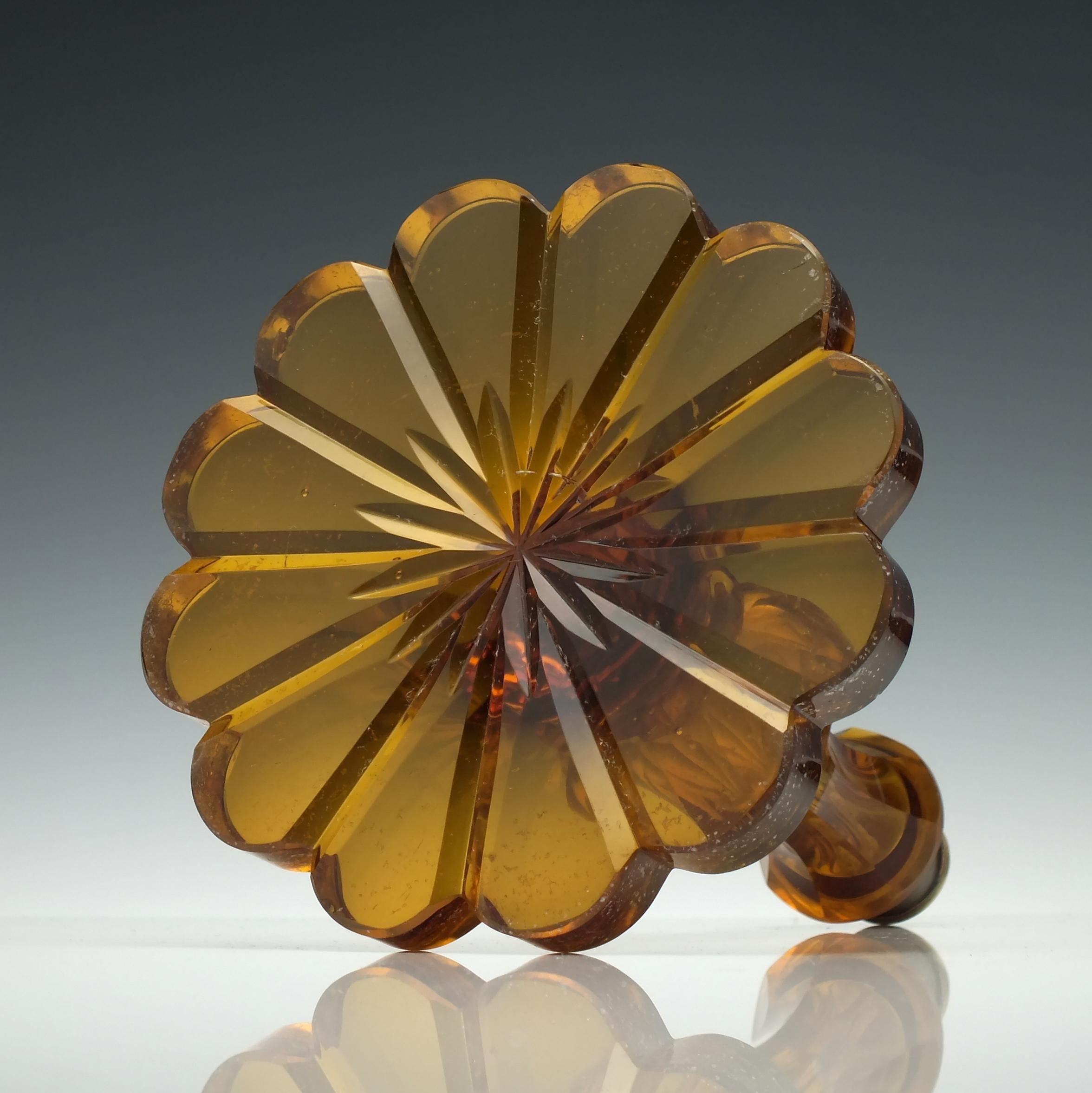Pair of Victorian Amber Glass Lustres, circa 1850 5