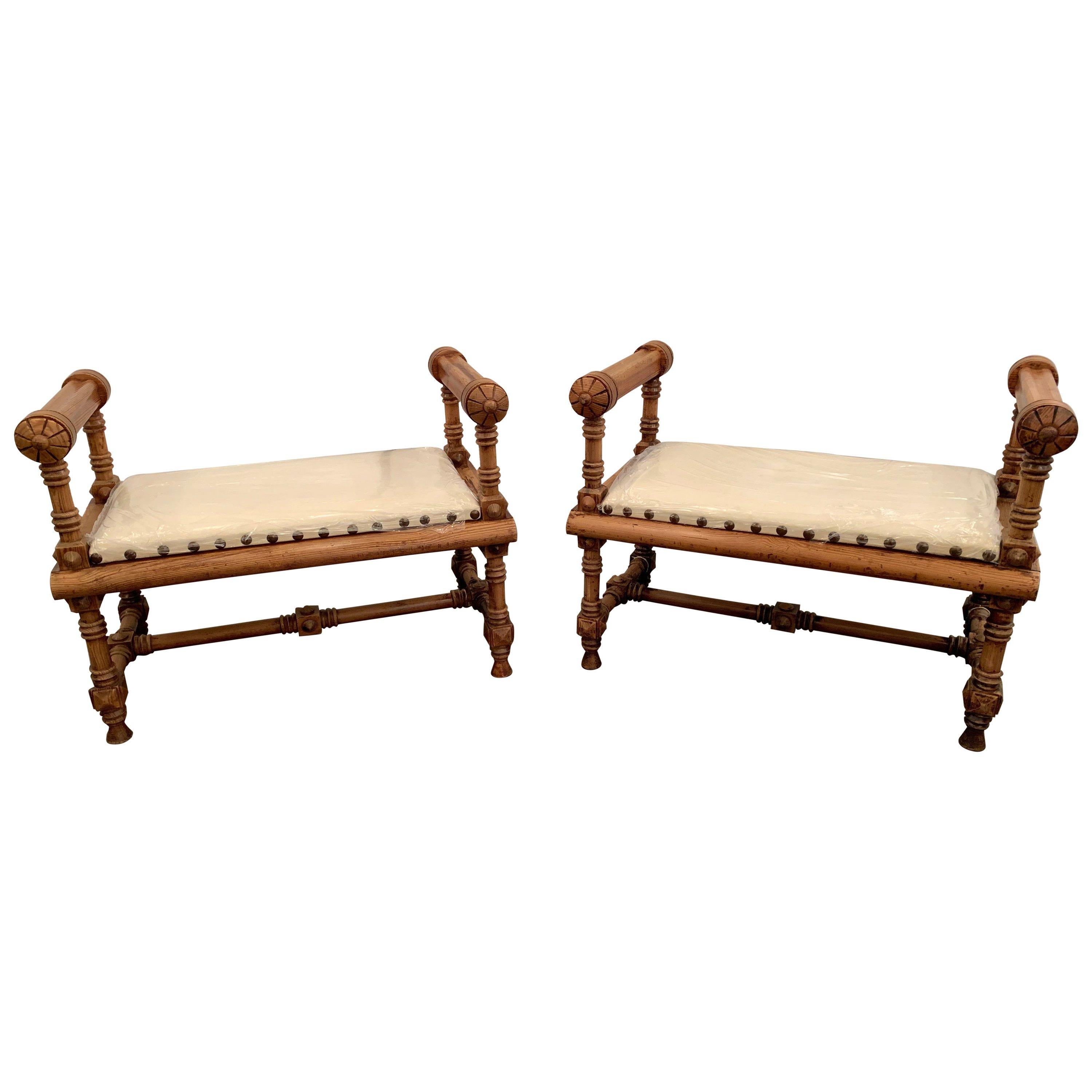 Pair of Victorian Antique Benches