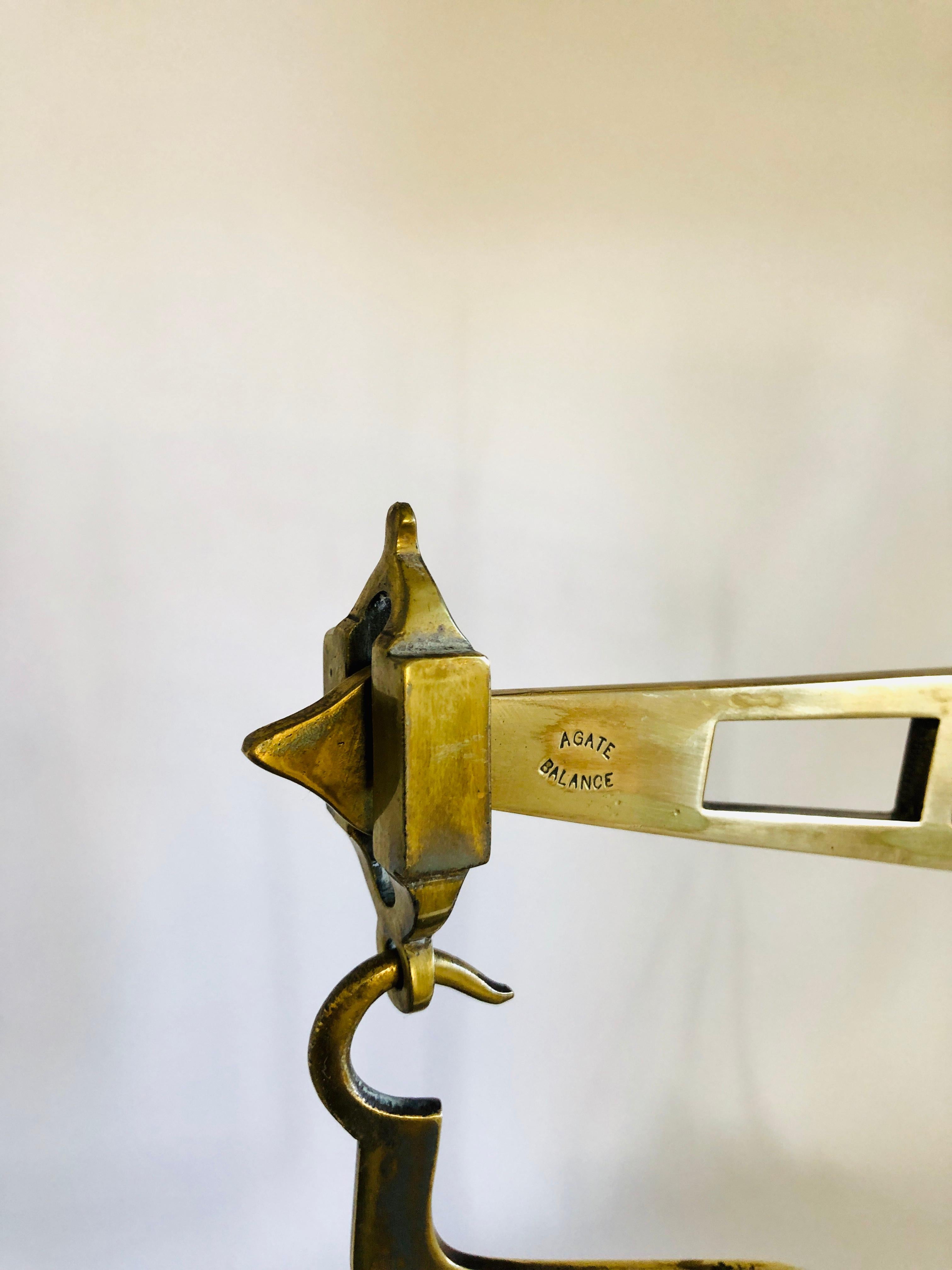 antique brass balance scale