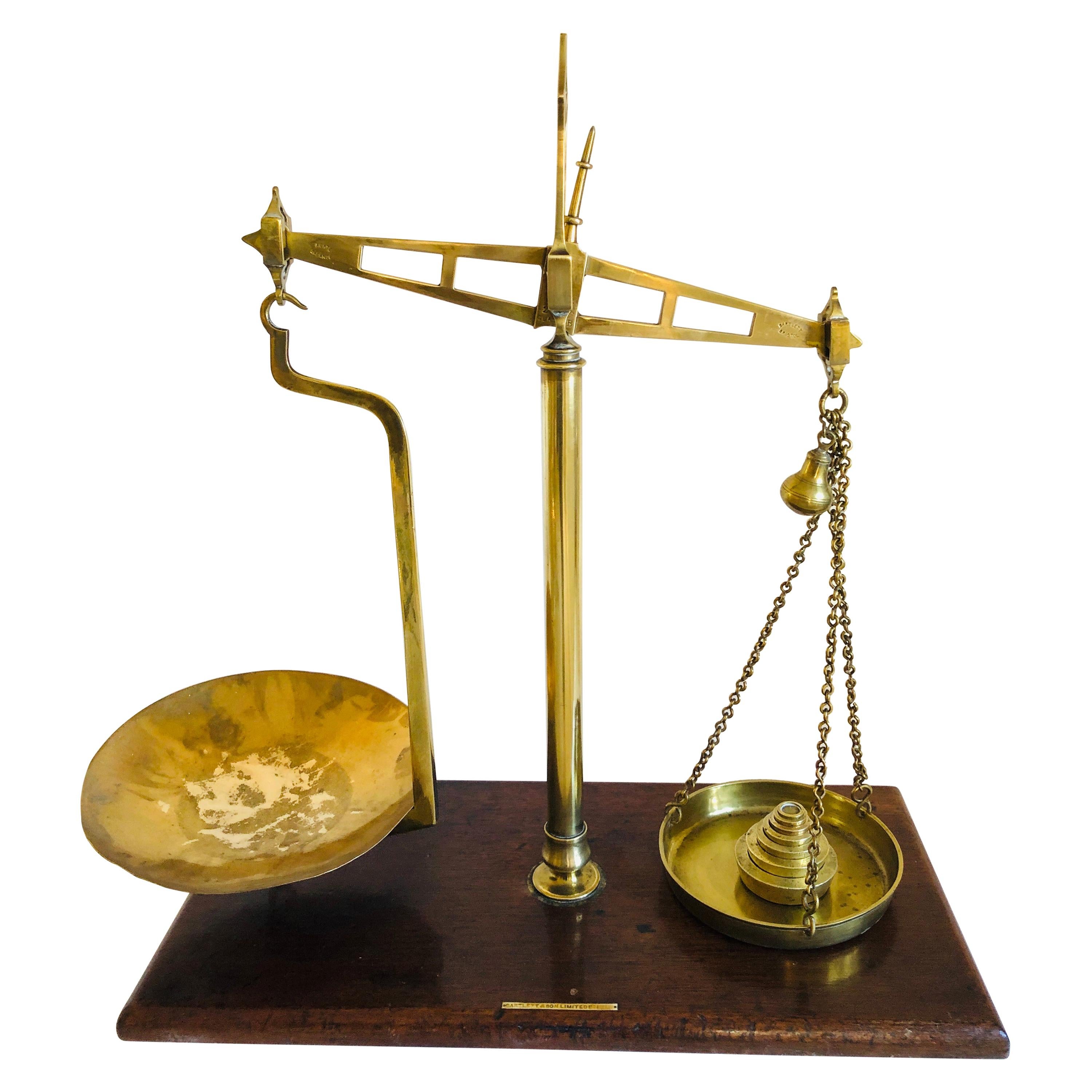 Pair of Victorian Antique Brass Scales For Sale