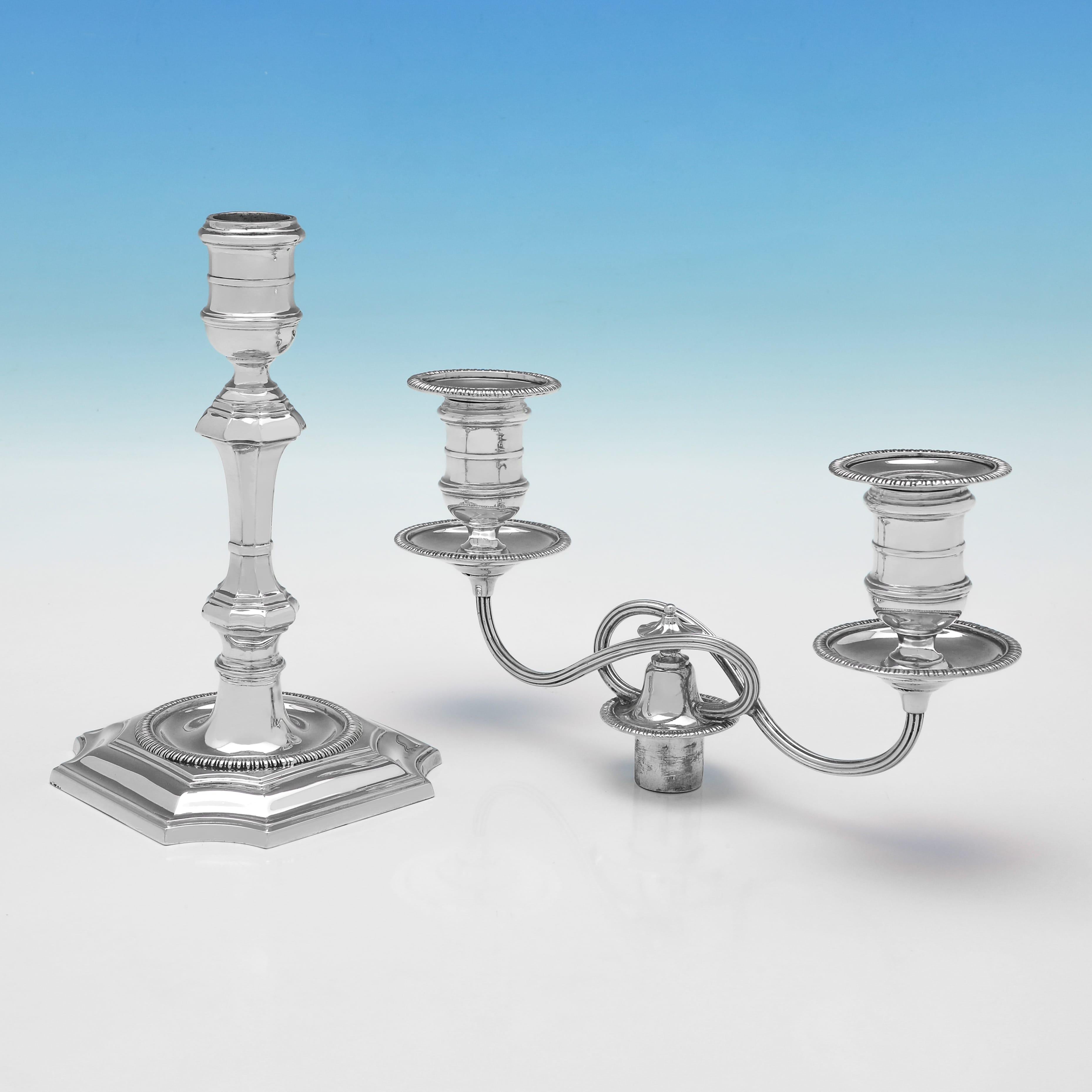 Vittoriano Coppia di candelabri antichi vittoriani in argento sterling realizzati da Elkington nel 1893 in vendita