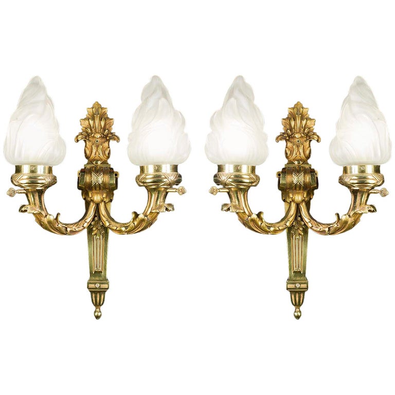 Pair of Victorian Antique Wall Lights in the Baroque Style at 1stDibs