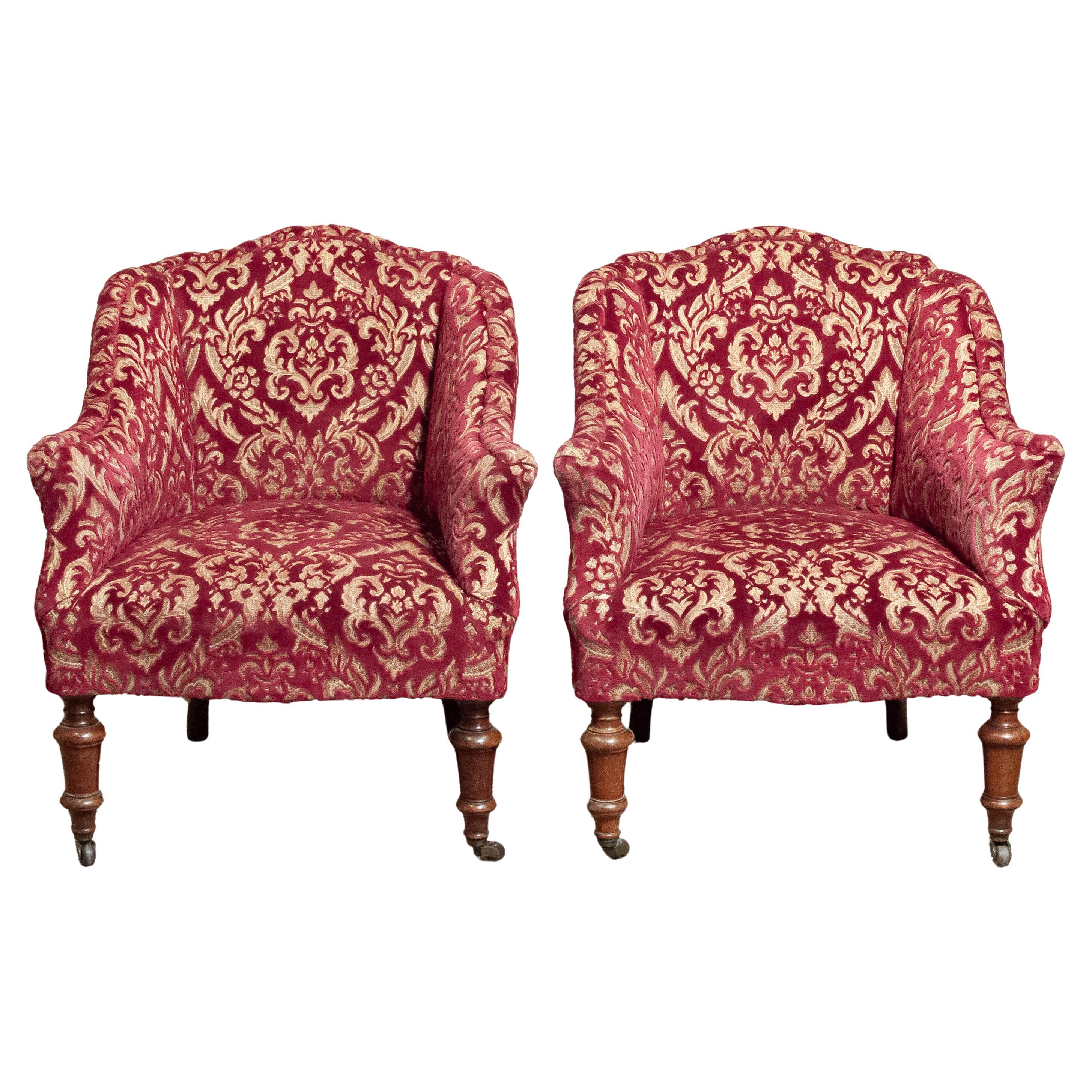 Pair of Victorian Armchairs, England, circa 1850s