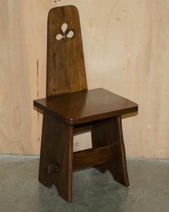 PAIR OF VICTORIAN ARTS & CRAFTS HALL CHAiRS WITH LOVELY FOUR PLANK CONSTRUCTION