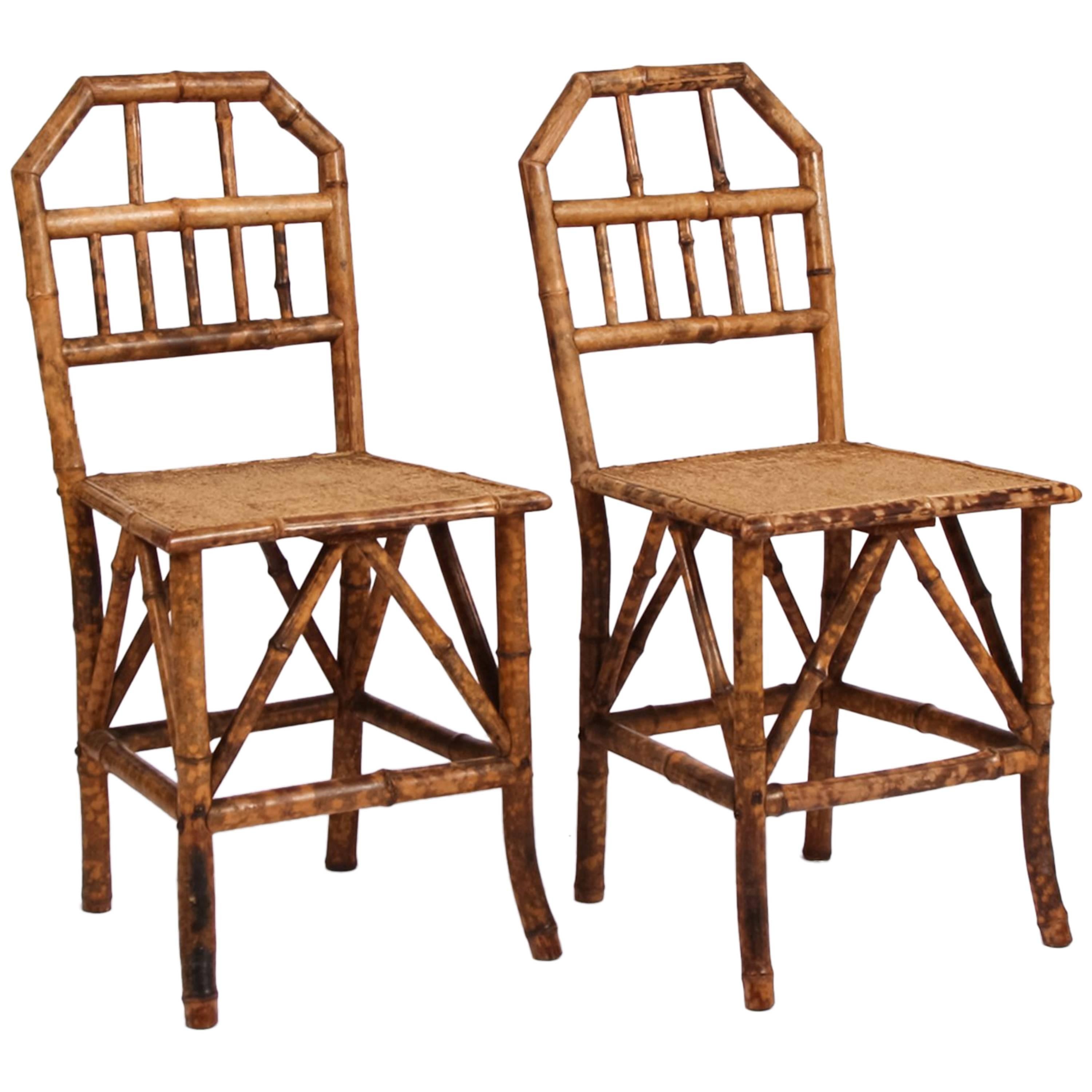 Pair of Victorian Bamboo Side Chairs For Sale