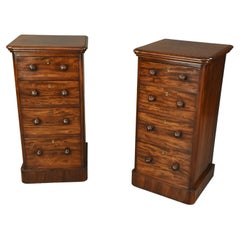 Used Pair of Victorian Bedside Chests of Drawers Nite Stands