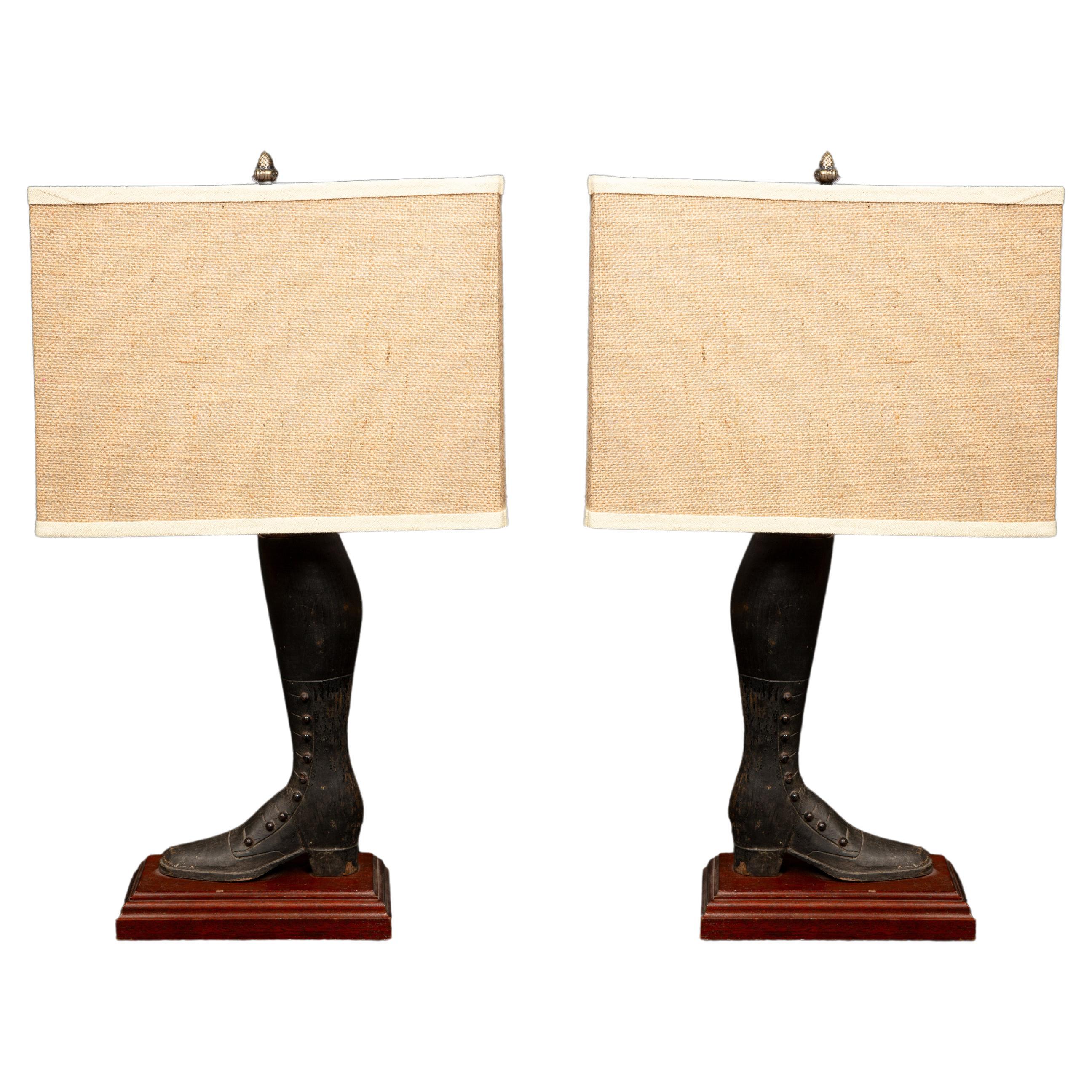Pair Of Victorian Boot Lamps