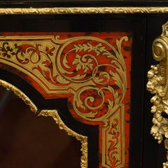 Pair of magnificent Victorian Boulle Cabinets with fine cut brass inlays