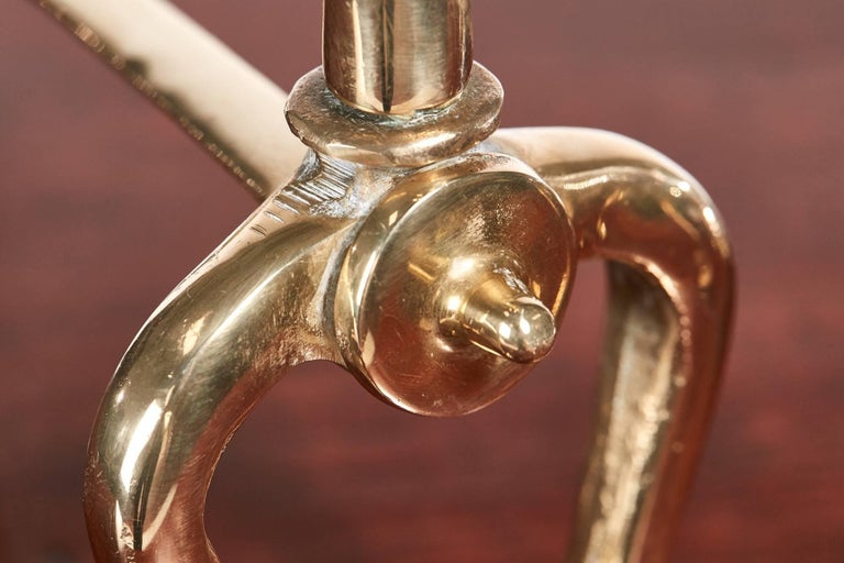 Pair of Victorian Brass Fire Dogs For Sale at 1stDibs