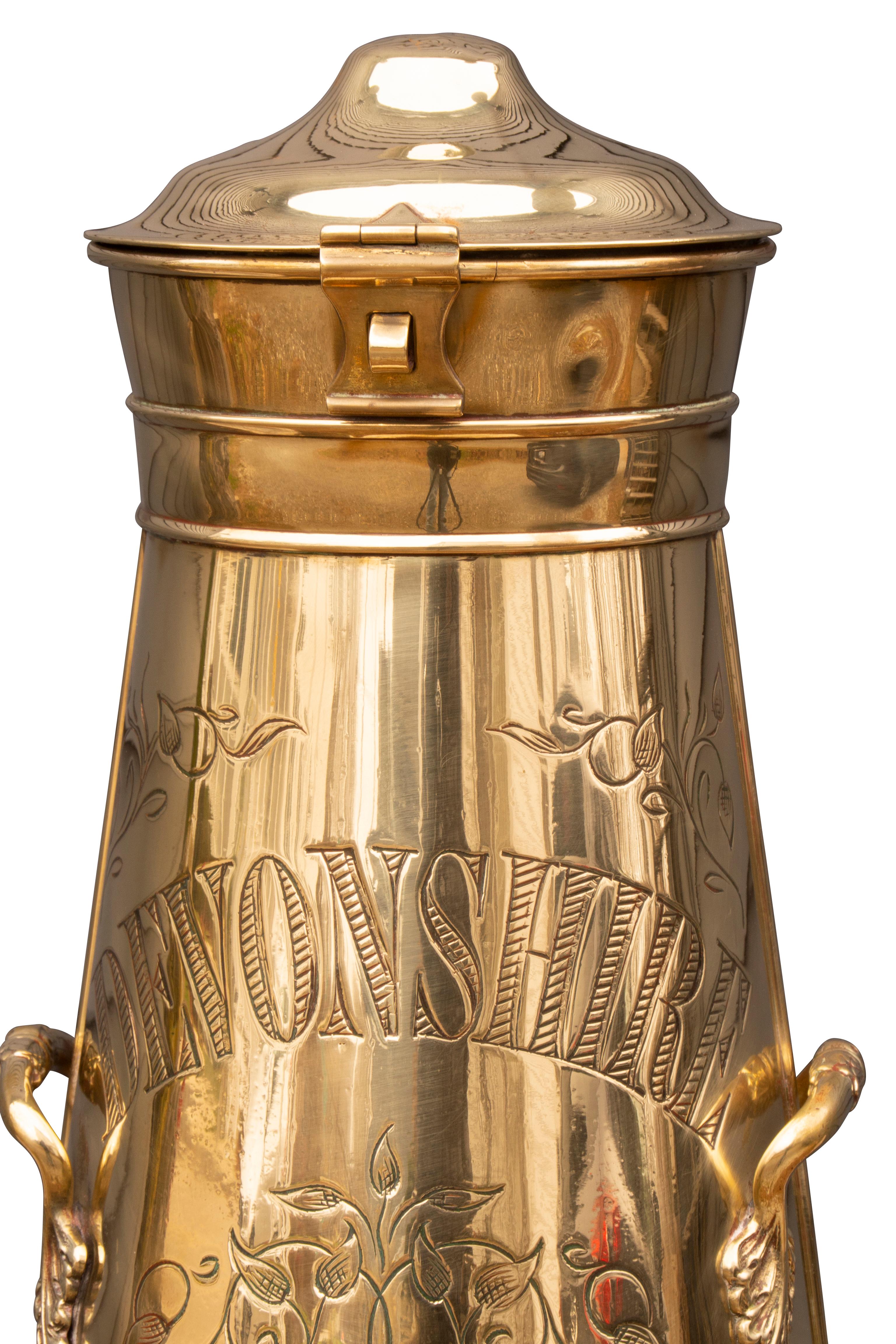 Pair of Victorian Brass Milk Cans from Devonshire Dairy 5