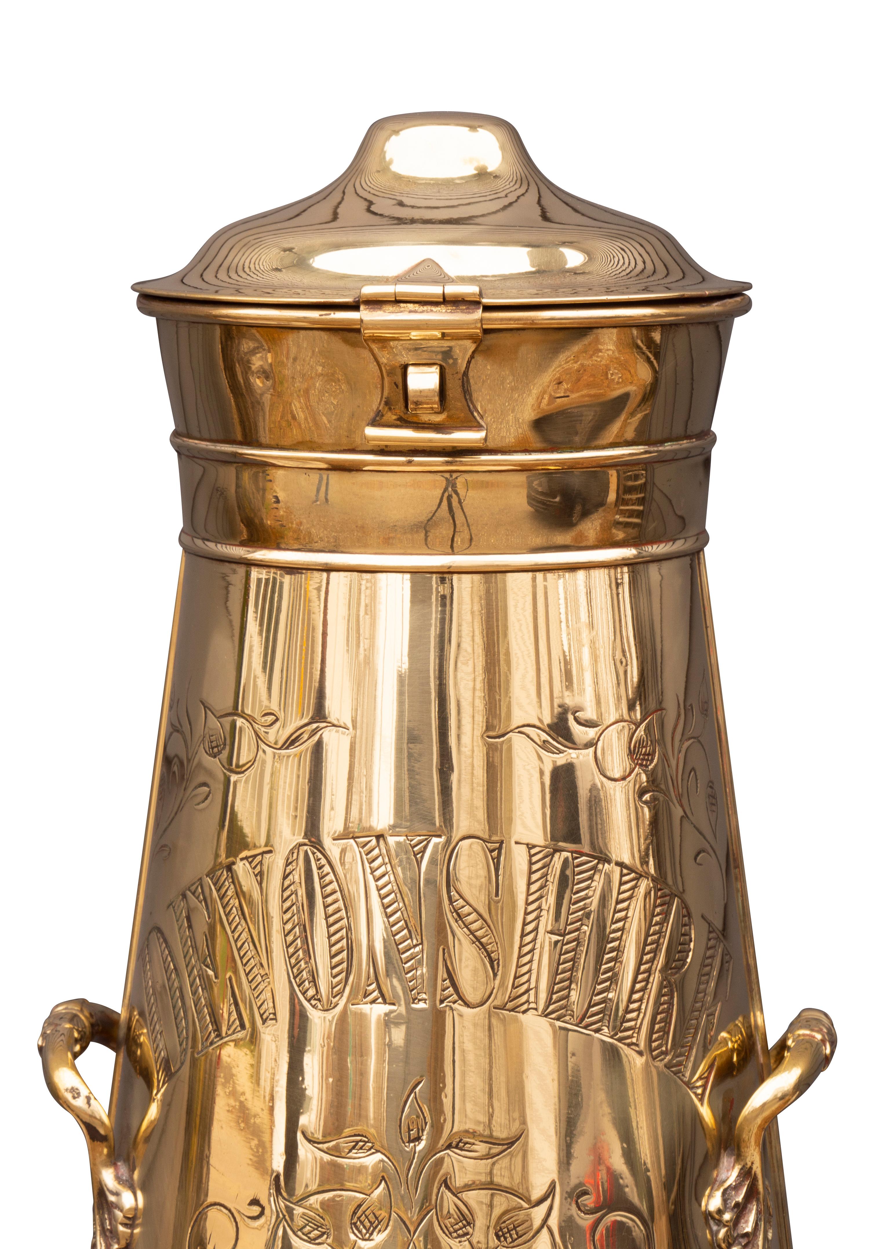 Pair of Victorian Brass Milk Cans from Devonshire Dairy 8