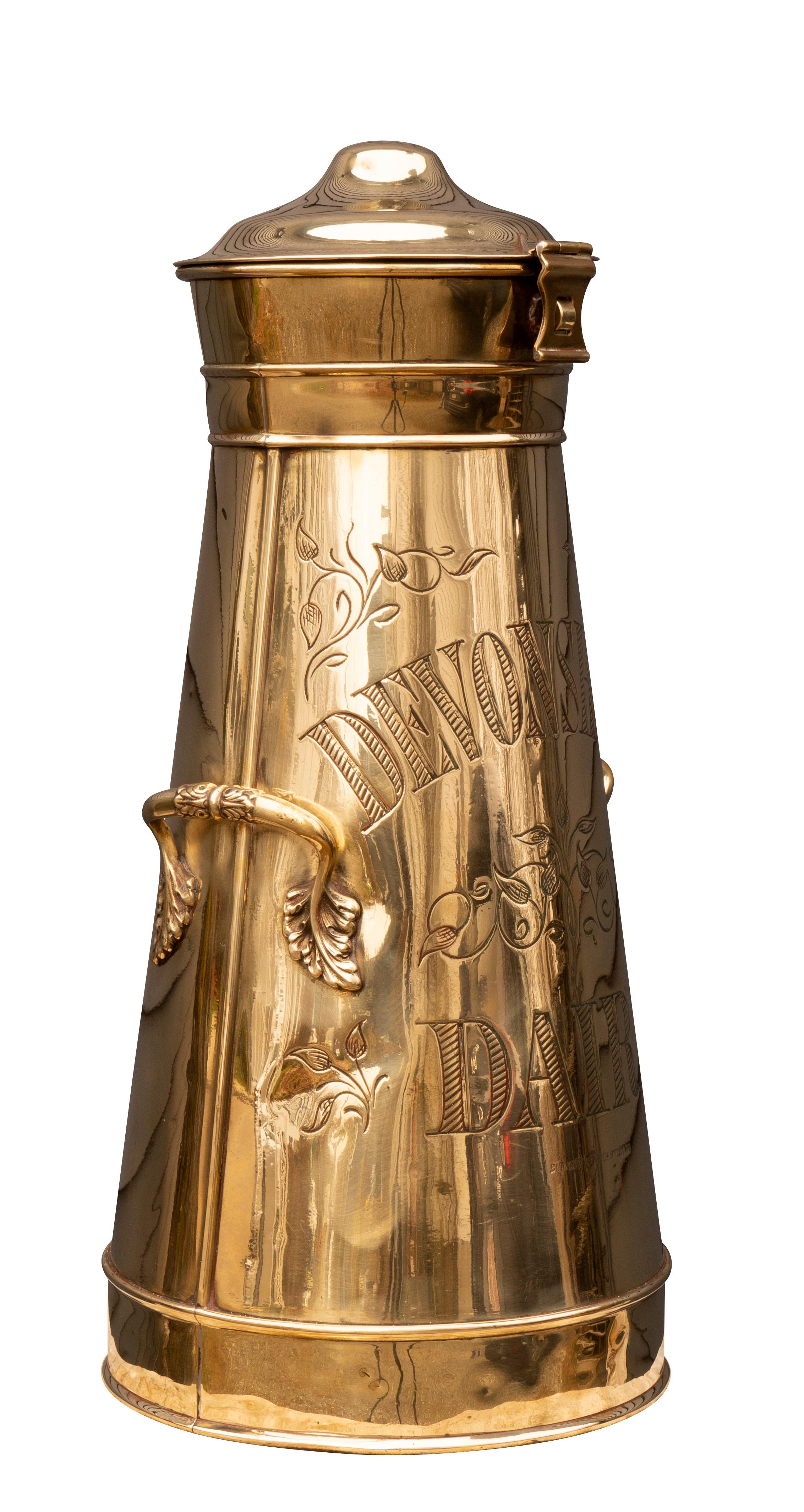 antique brass milk can