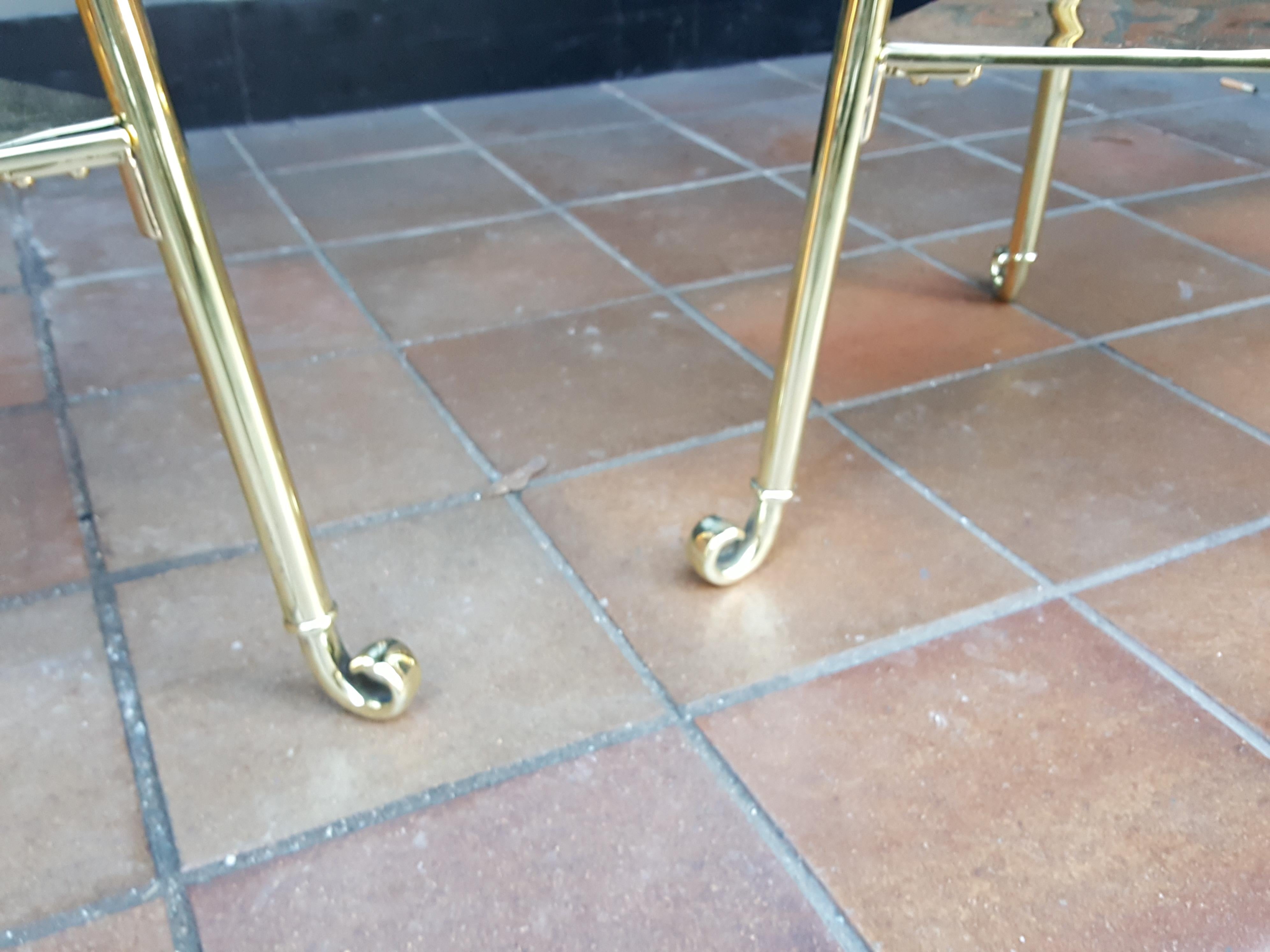 Late 19th Century Pair of Victorian Brass Plant Stands For Sale