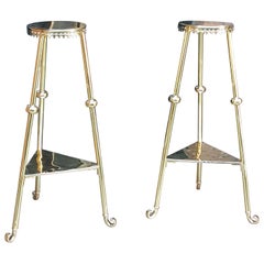 Pair of Victorian Brass Plant Stands