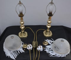 Pair Of Victorian Brass Table Lamps