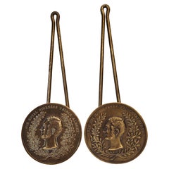 Paar viktorianische Bronze-Krawattenhalter Prince Albert England