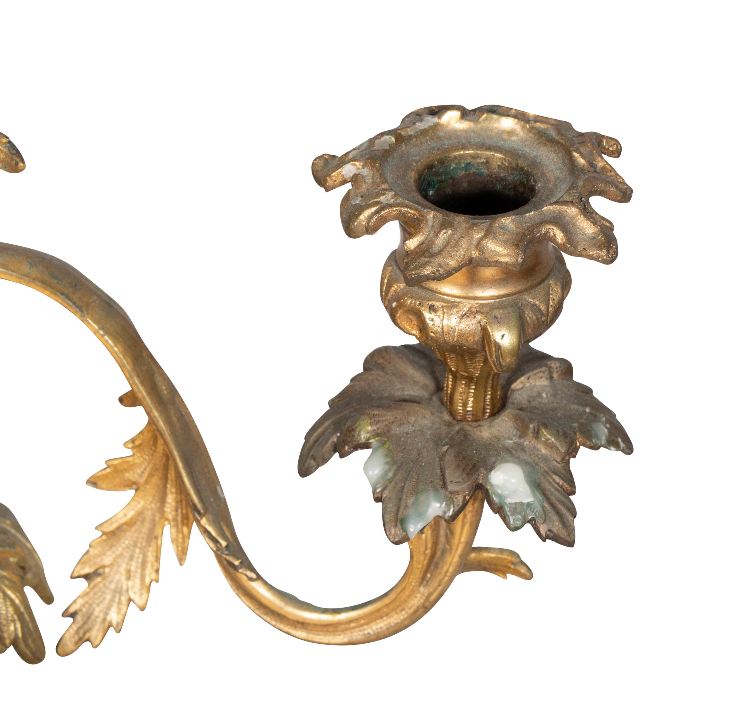 Pair of Victorian Bronze Two Arm Candelabra in the Form of Cranes by Abbott 13