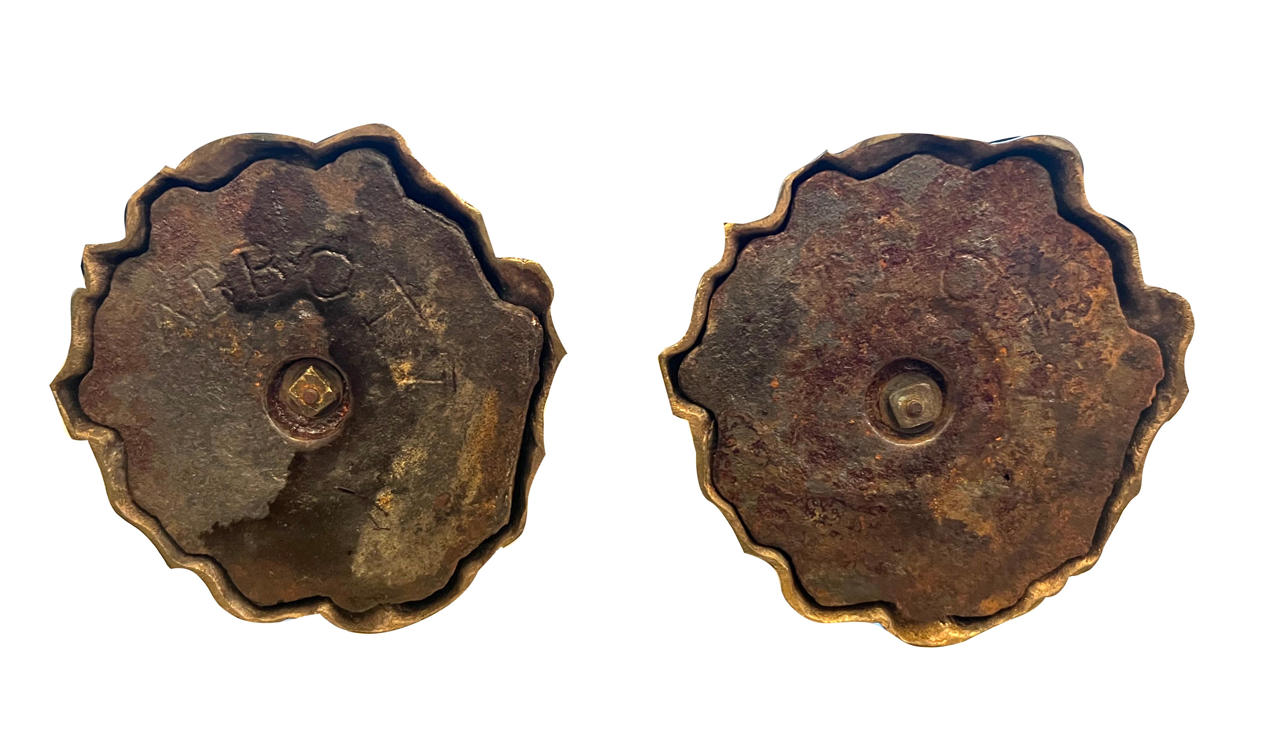 Zwei viktorianische zweiarmige Kandelaber aus Bronze in Form von Kranichen von Abbott im Angebot 14