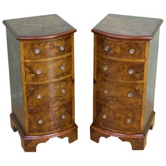 Pair of Victorian Burr Walnut Bedside Chests