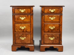 Pair of Victorian Burr Walnut Bedsides