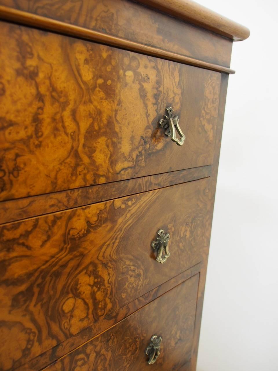 Pair of Victorian Burr Walnut Chest of Drawers 1