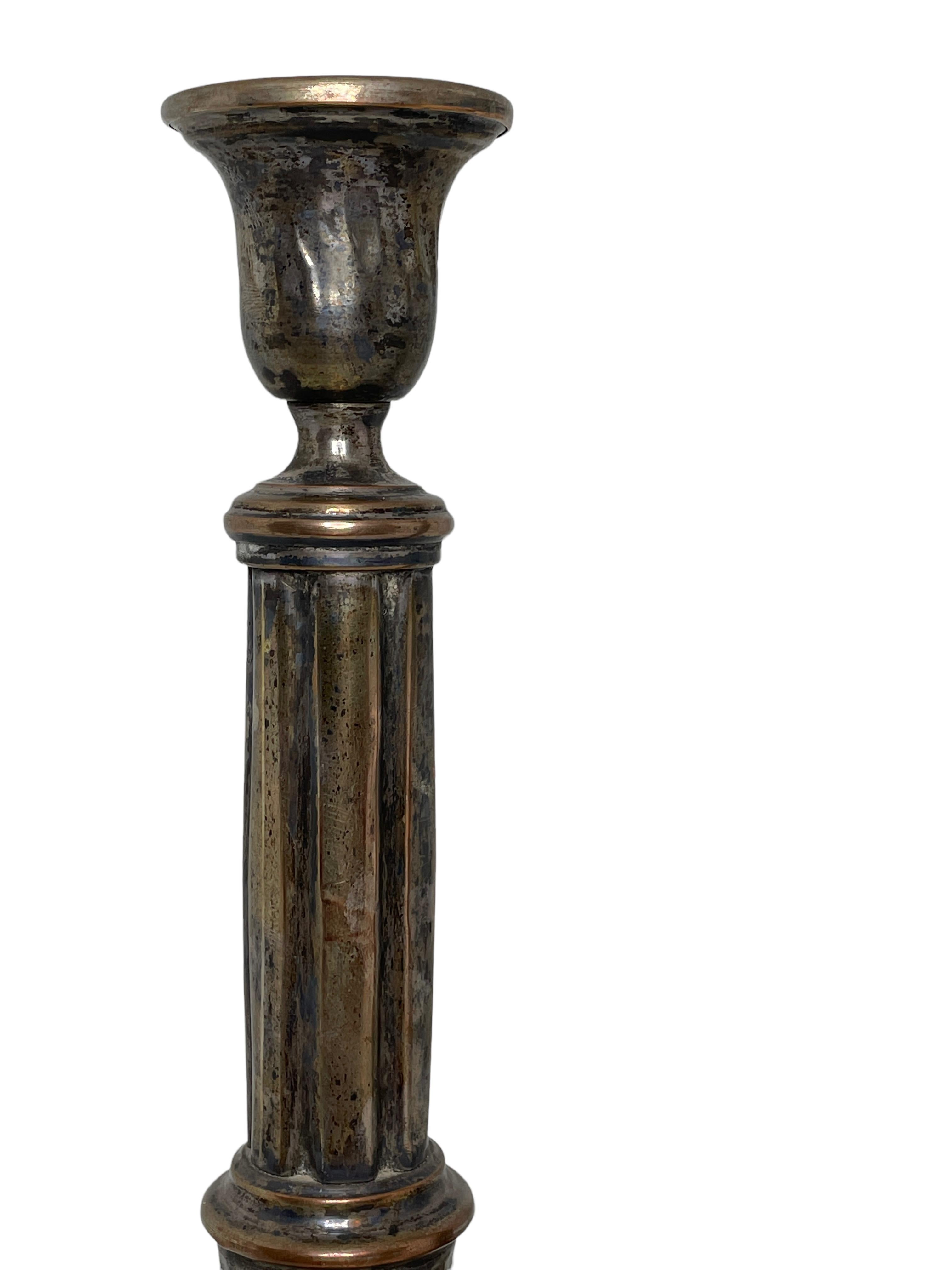 Late 19th Century Pair of Victorian Candlesticks Candleholders Antique, German, 1880s For Sale