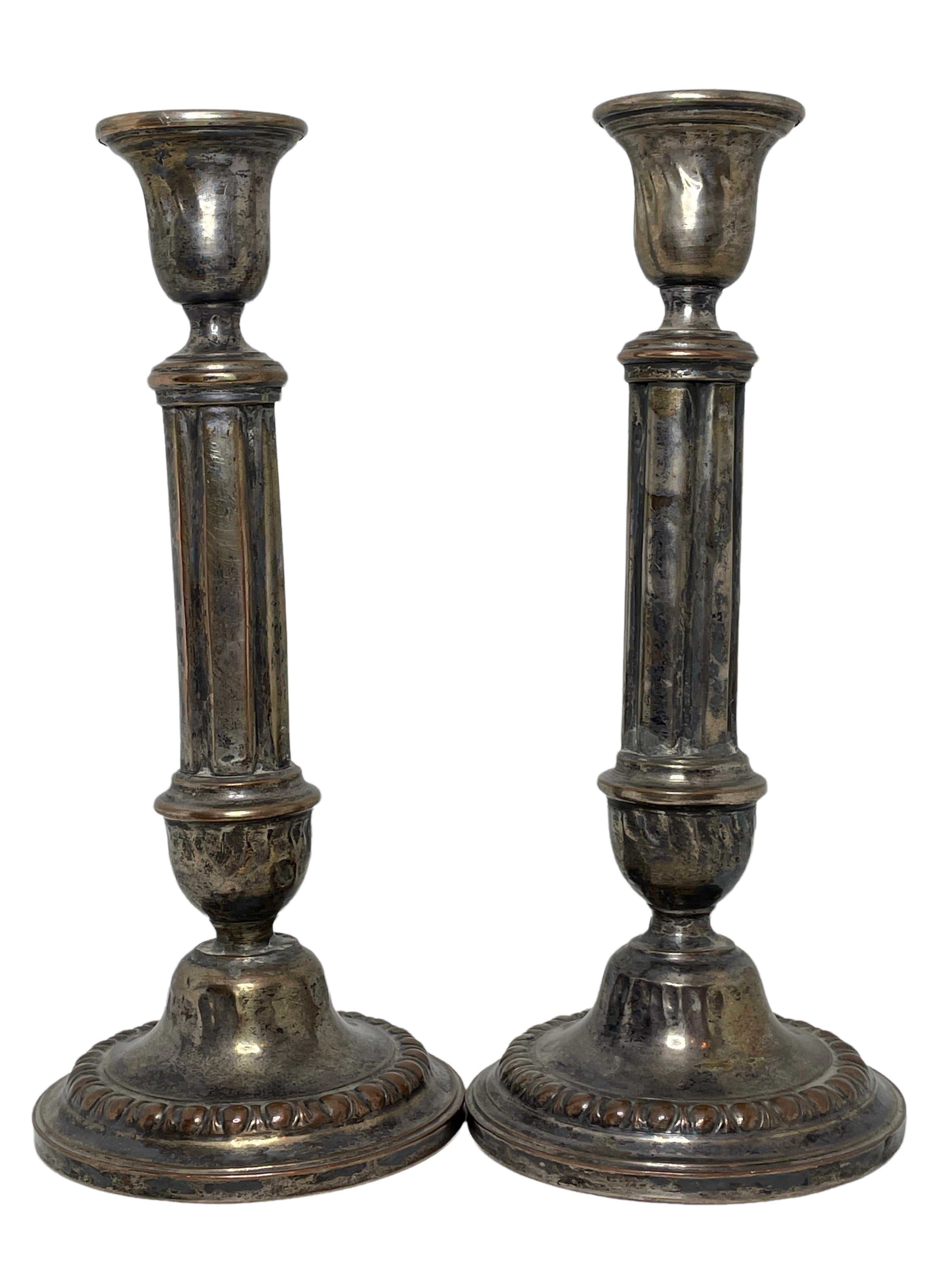 Metal Pair of Victorian Candlesticks Candleholders Antique, German, 1880s For Sale