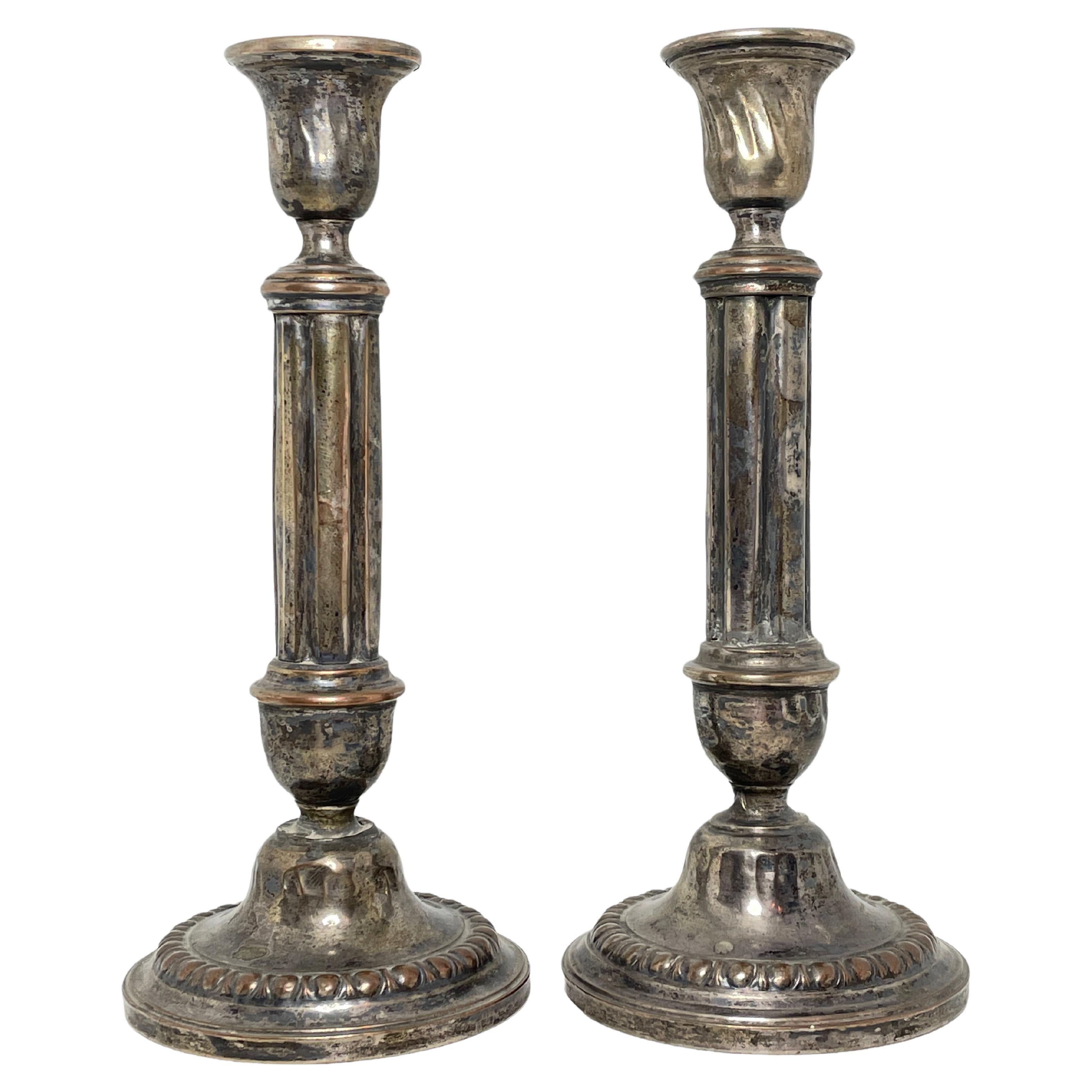 Pair of Victorian Candlesticks Candleholders Antique, German, 1880s For Sale