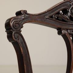 Pair of Victorian Carved Chairs with Upholstered Seats