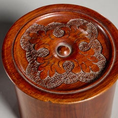 Pair of Victorian Carved Mahogany Tea Caddies with Tin Linings, circa 1880
