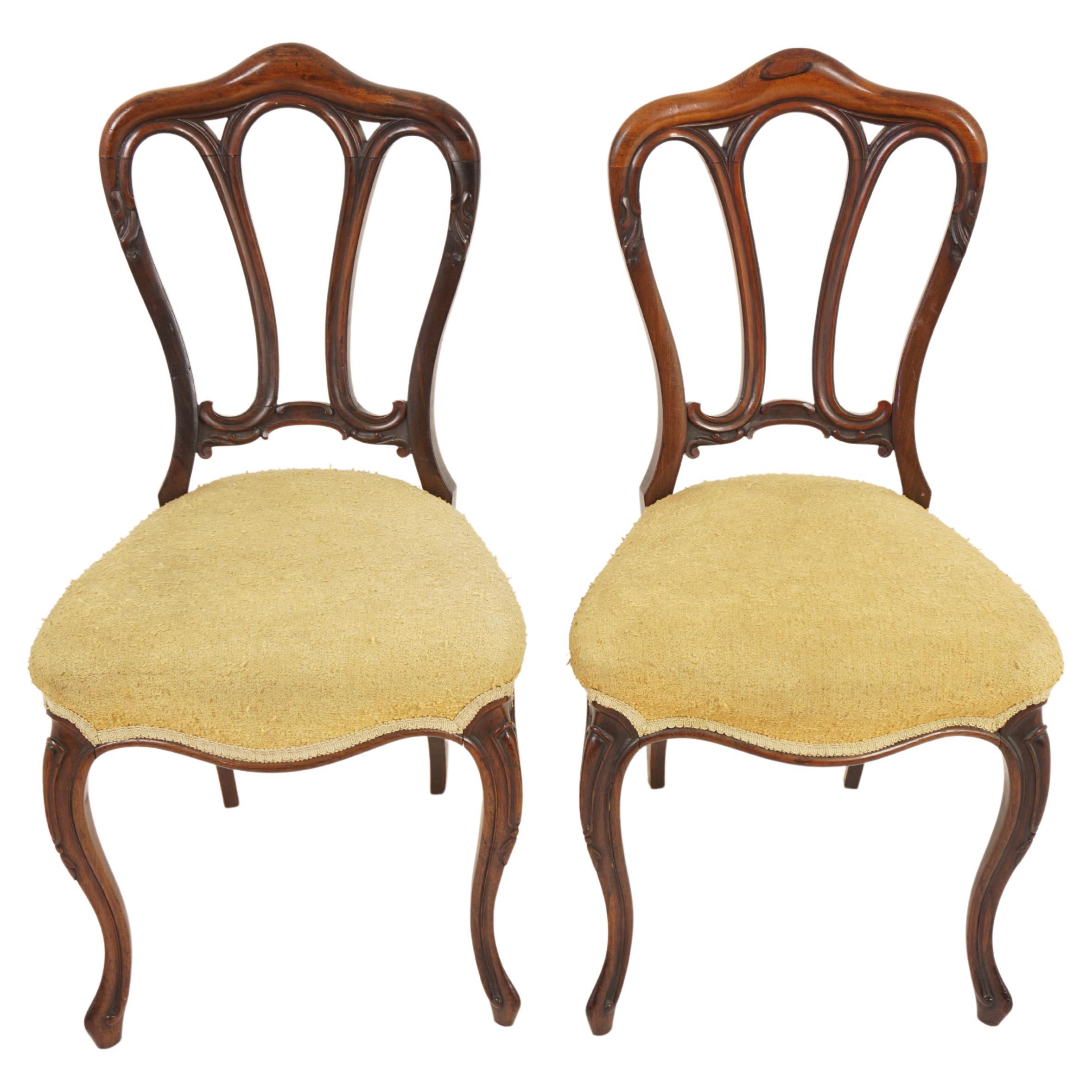 Pair of Victorian Carved Rosewood Occasional Chairs, Scotland 1860, H1165 For Sale