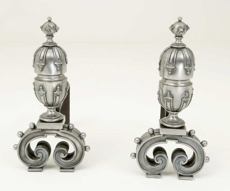 Pair of Victorian Cast Iron Andirons For Sale at 1stDibs