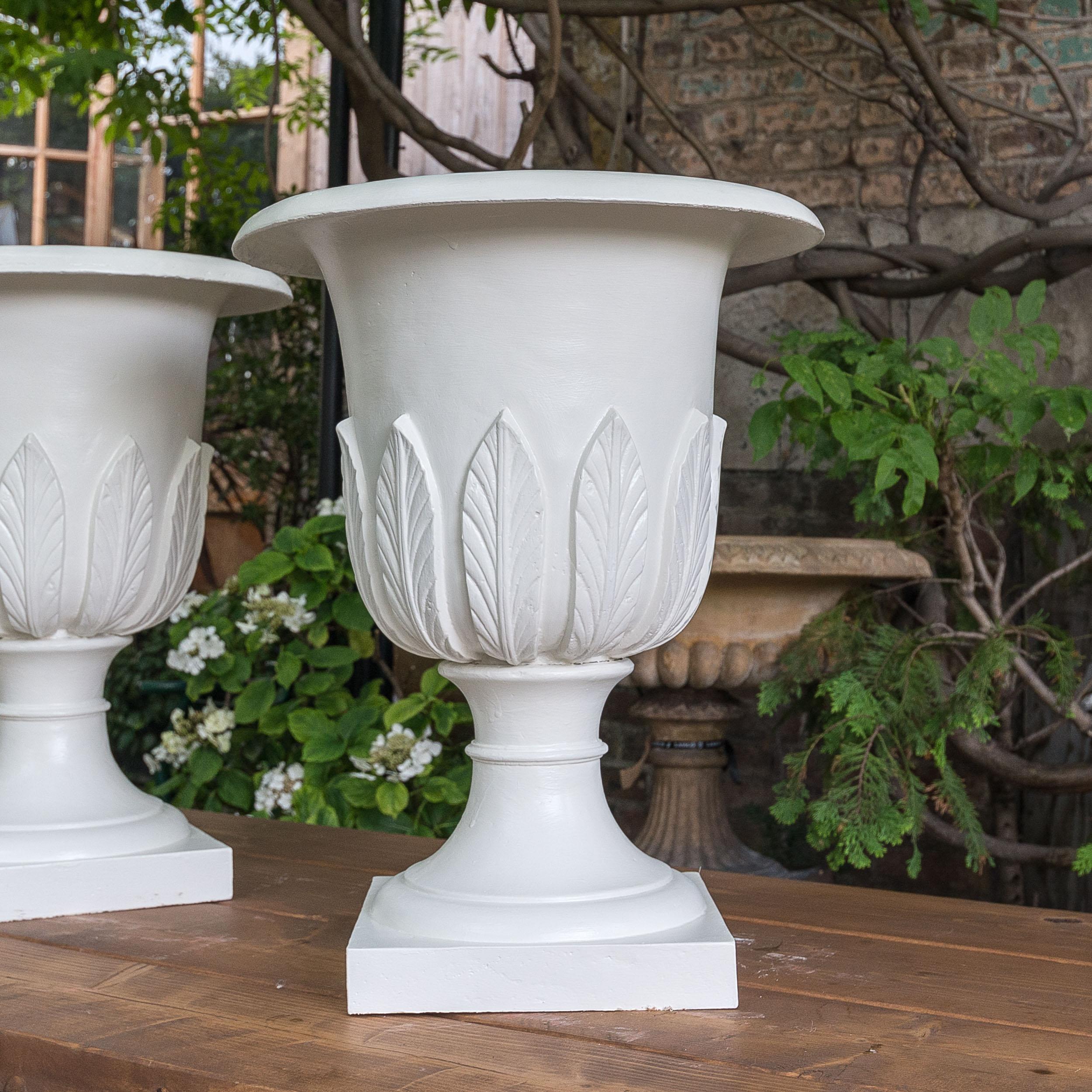 Pair of Victorian Cast Iron Campana Urns by Briggs Foundry, Barrow 1