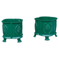 Pair of Victorian Cast Iron Garden Planters