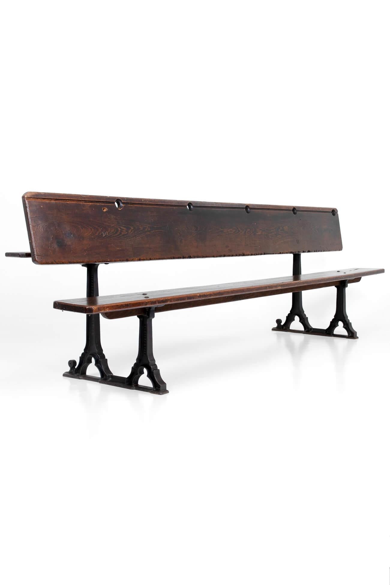 British Pair of Victorian Cast Iron Gothic Chapel Bench, circa 1860 For Sale