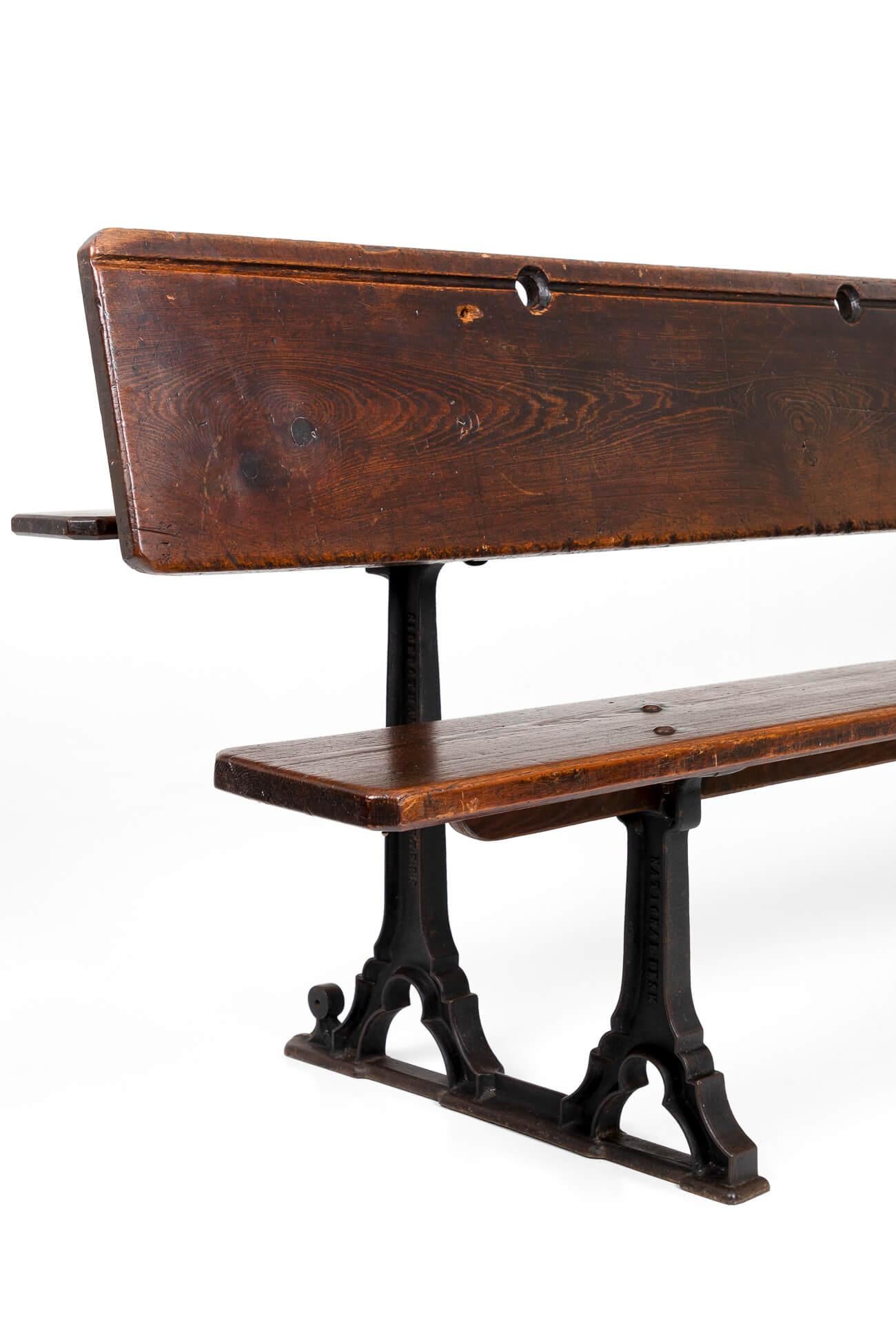Pair of Victorian Cast Iron Gothic Chapel Bench, circa 1860 For Sale 1