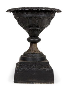 Pair of Victorian Cast Iron Outdoor Urns