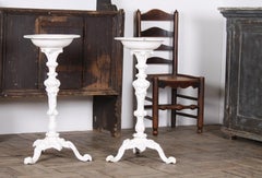 Pair of Victorian Cast Iron Torchere Jardinière Garden Conservatory Plant Stands