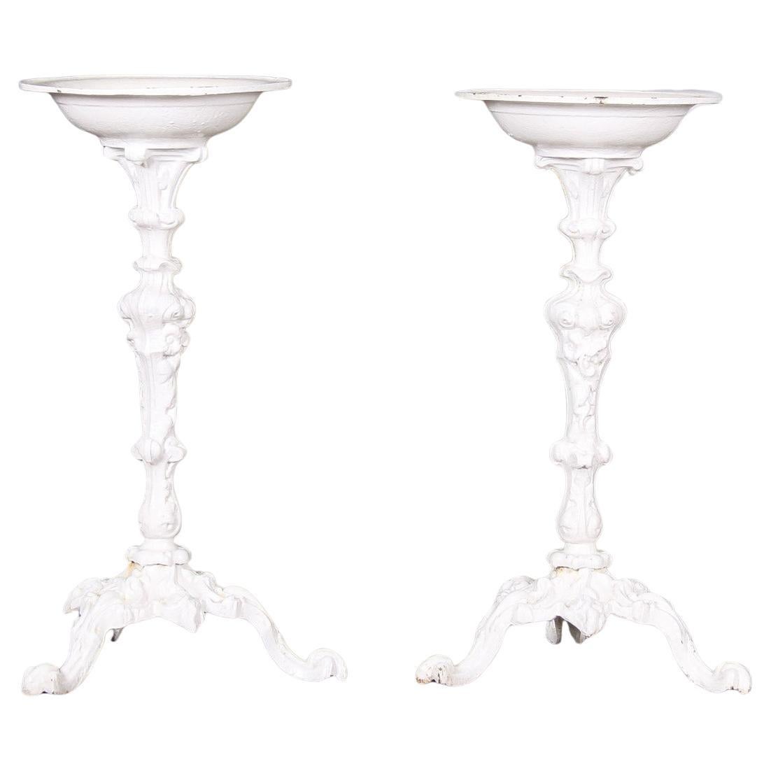 Pair of Victorian Cast Iron Torchere Jardinière Garden Conservatory Plant Stands