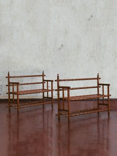 Pair of Victorian colonial style sofas, early 20th century