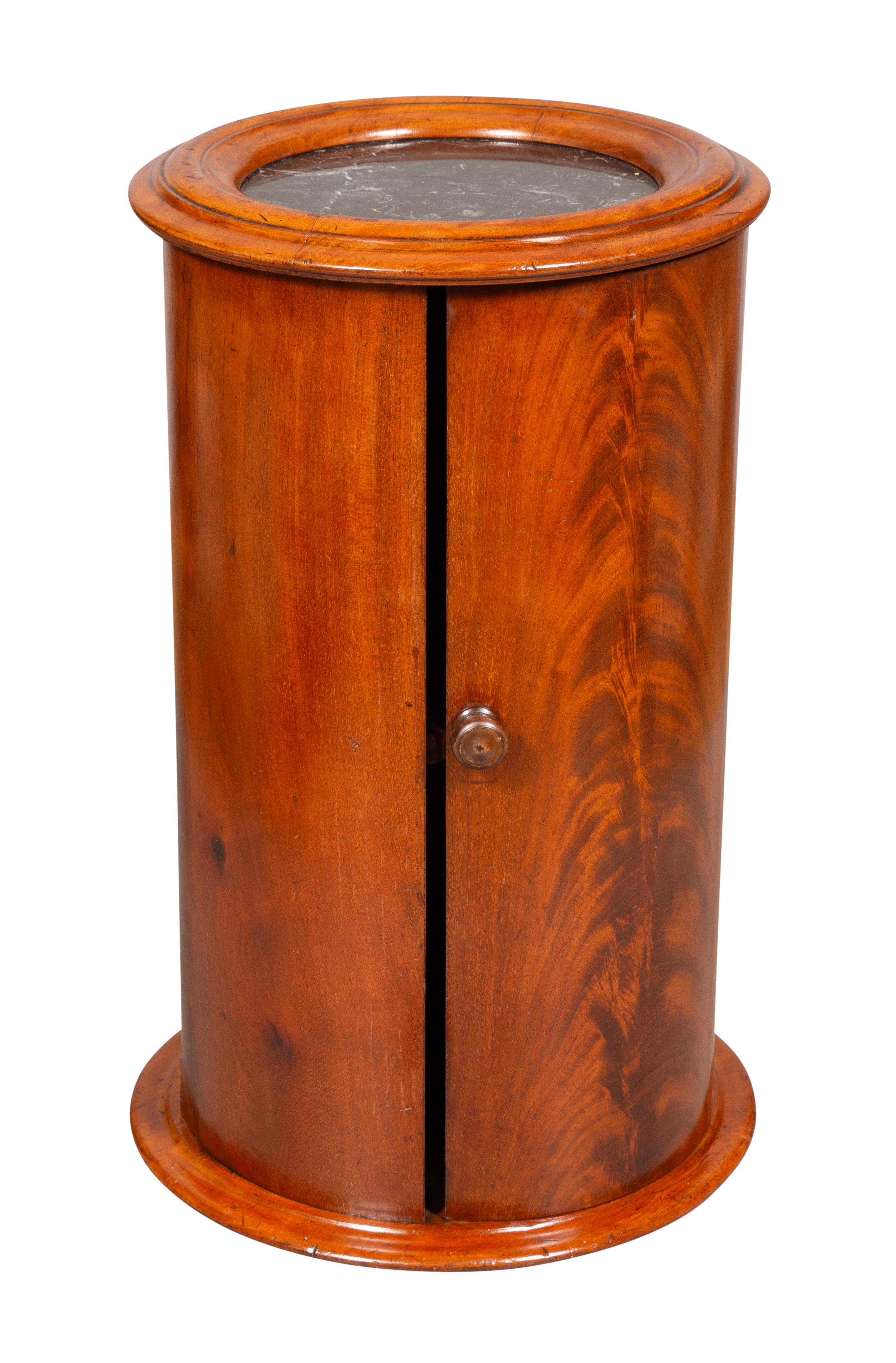 European Pair Of Victorian Cylindrical Bedside Cabinets For Sale