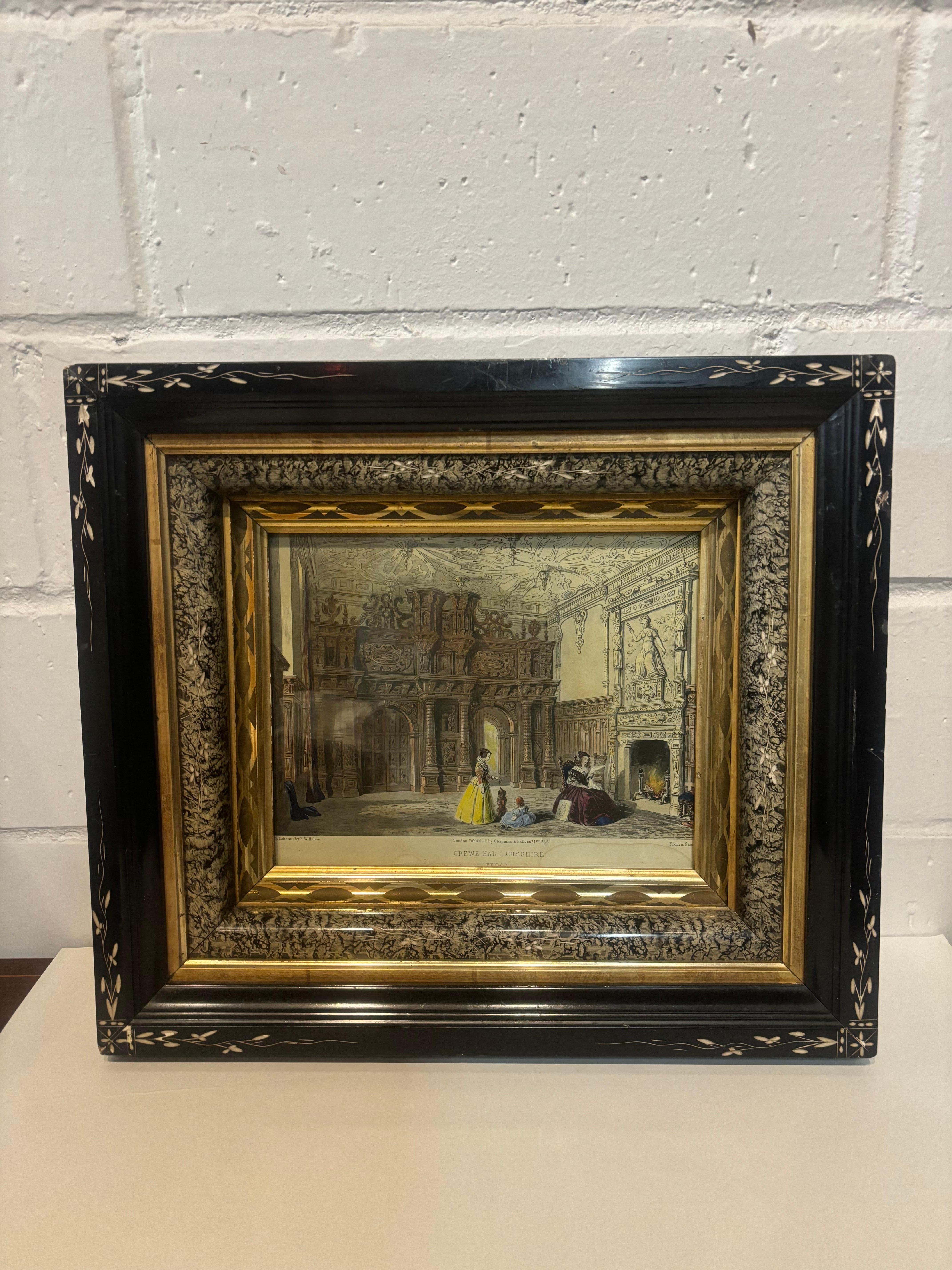 Wood Pair of Victorian Eastlake Deep Picture Frames with Photo
