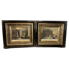 Antique Pair of Victorian Eastlake Deep Picture Frames with Photo