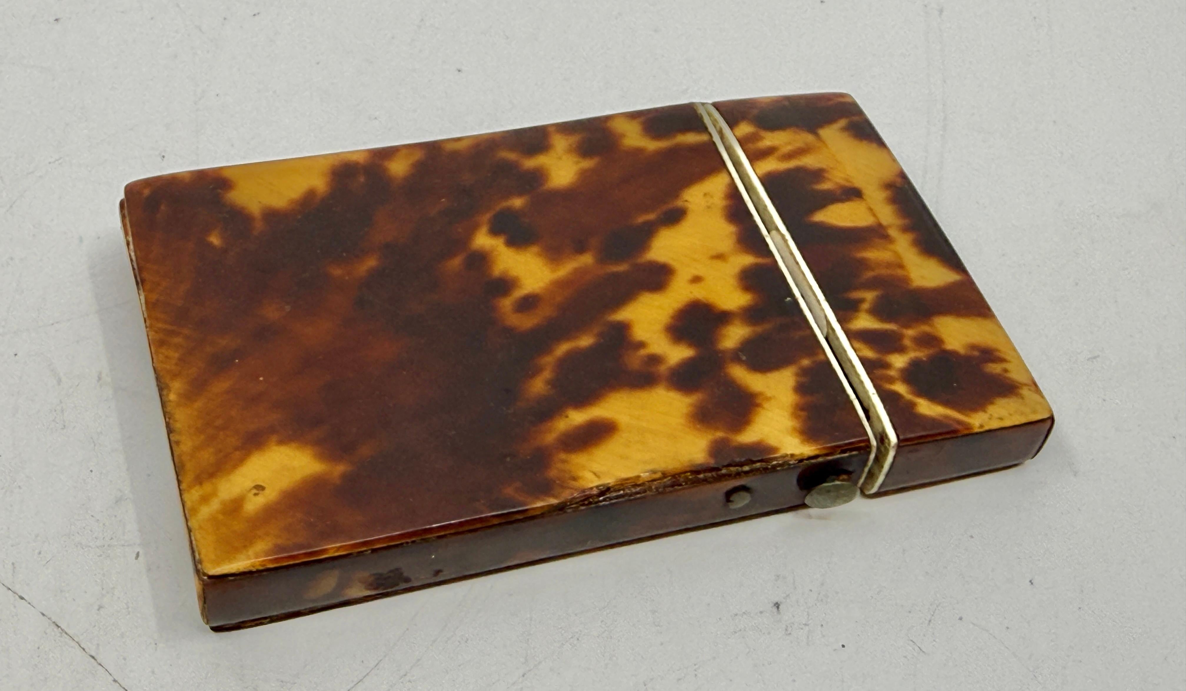 British Pair of Victorian English Horn Card Carrying Cases For Sale