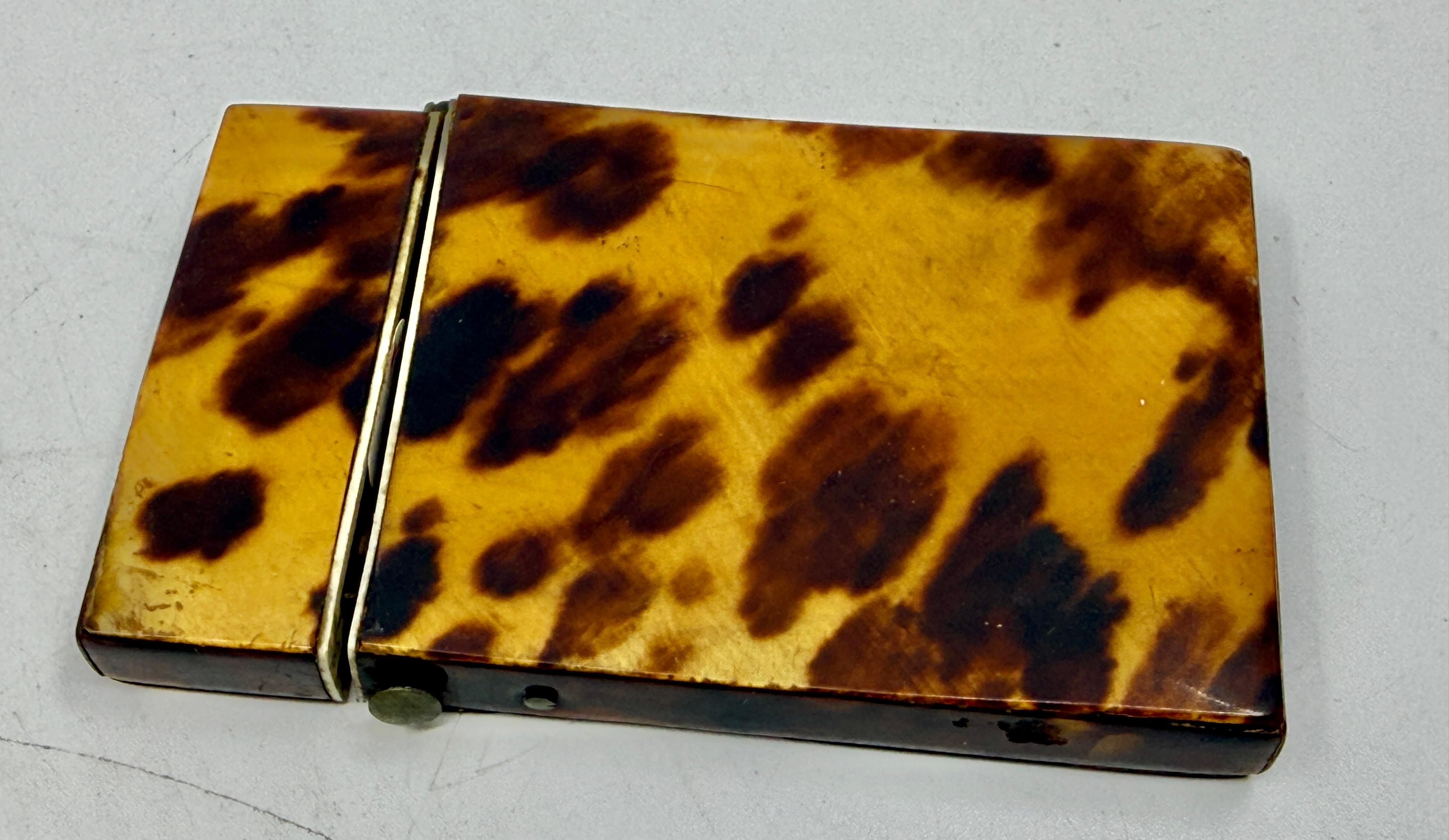 Hand-Crafted Pair of Victorian English Horn Card Carrying Cases For Sale