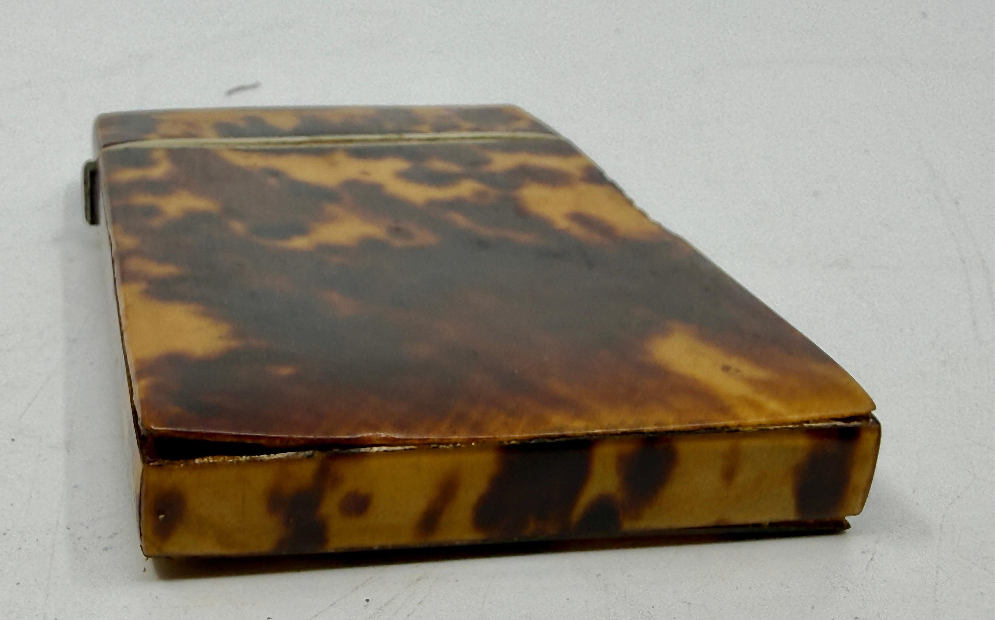 Pair of Victorian English Horn Card Carrying Cases For Sale 1