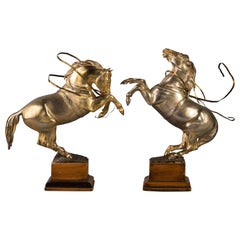 Pair of Victorian English Silver Horses