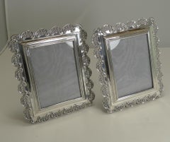 Pair of Victorian English Sterling Silver Photograph Frames, 1898